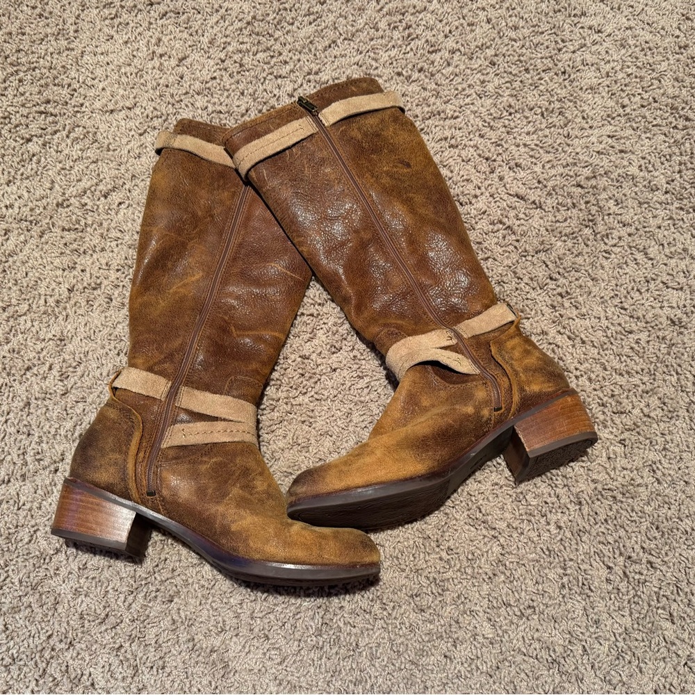 UGG Tan and Brown Heeled Boots
